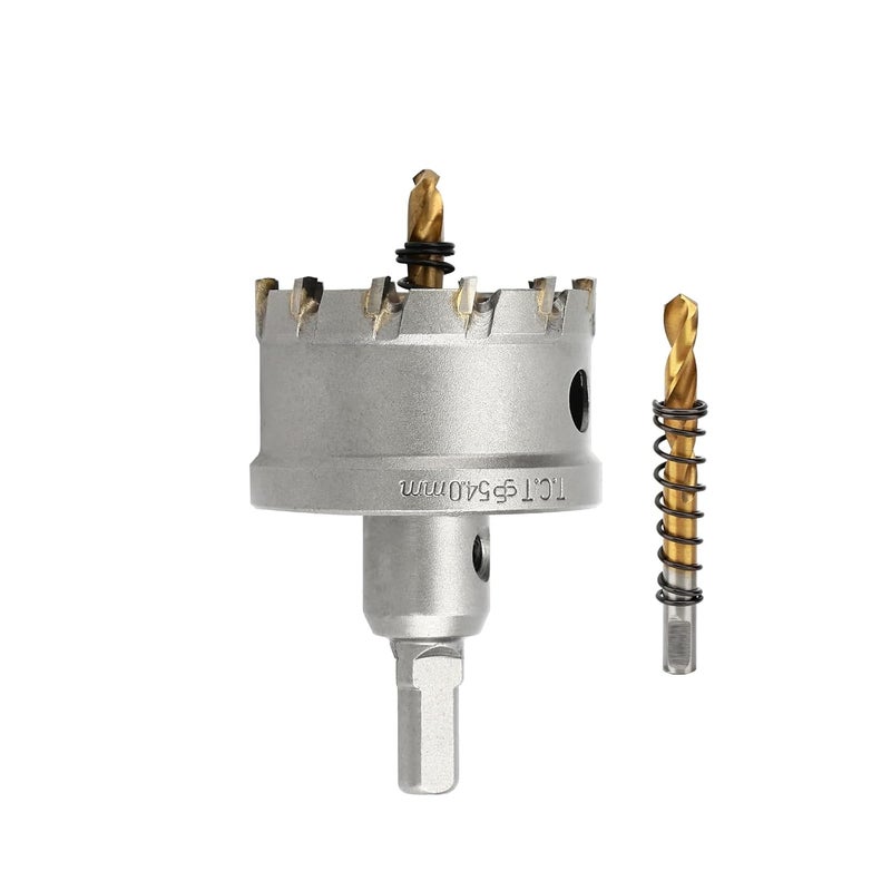 dashap 2-1/8''(54mm) TCT Hole Saw Kit,Tungsten Carbide Hole Saw Drill Bit with Titanium-Plated Pilot Drill bit for Hard Metal,Alloy,Aluminum,Stainless Steel,Plastic,Iron - Image 1